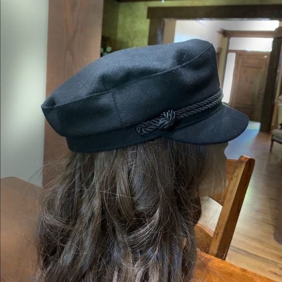 H&M black captain hat womens Sz L - Picture 6 of 10